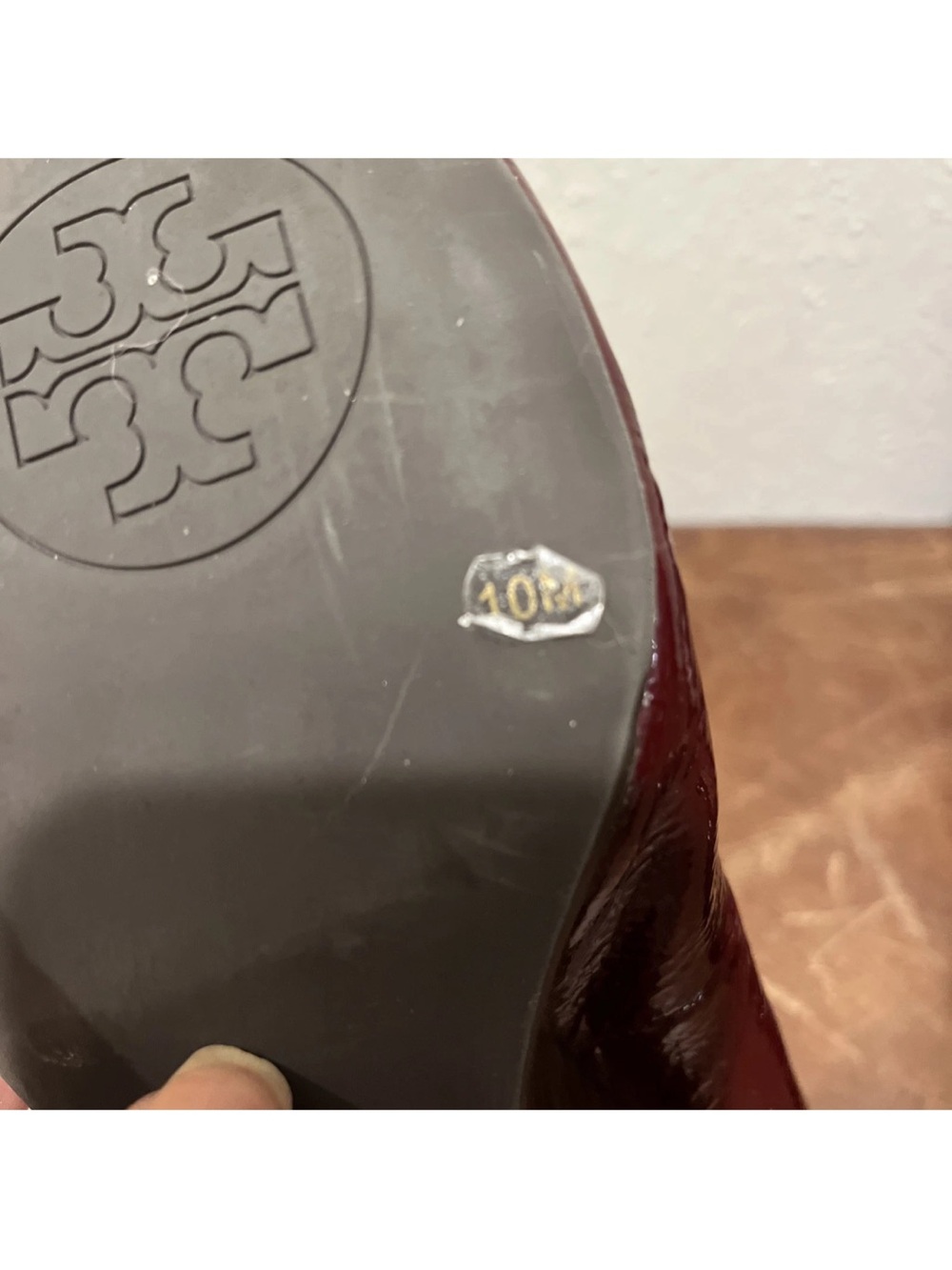 Tory Burch Red patent leather wedge pumps Sz 10M - Picture 7 of 8